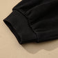Black Contrast Color Block Leopard Trim Plus Size Ribbed Dress