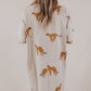 Apricot Plus Size Cheetah Print Side Pockets T Shirt Mini Dress