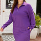 Wisteria Collar Half Zip Pullover Mini Skirt Plus Size 2pcs Set