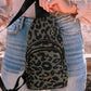 Leopard Print PU Sling Bag