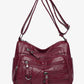 Multi-Pocket PU Leather Crossbody Bag