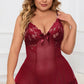 Plus Size Lace Detail Spaghetti Strap Lounge Dress