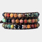 Handmade Triple Layer Beaded Agate Bracelet