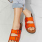 MMShoes Feeling Alive Double Banded Slide Sandals in Orange