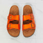 MMShoes Feeling Alive Double Banded Slide Sandals in Orange