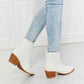 MMShoes Love the Journey Stacked Heel Chelsea Boot in White