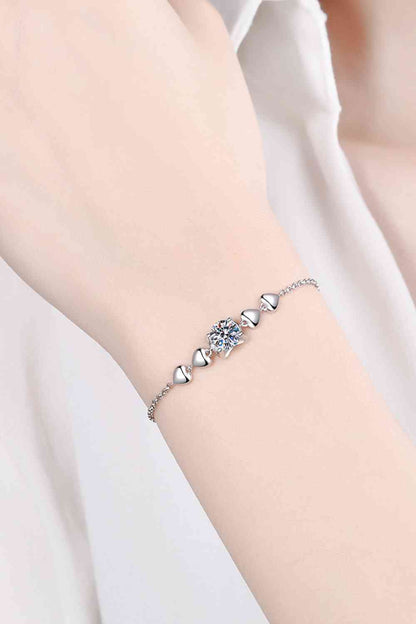 1 Carat Moissanite Heart Bracelet