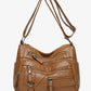 Multi-Pocket PU Leather Crossbody Bag