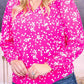 Plus Size Notched Neck Smocked Blouse