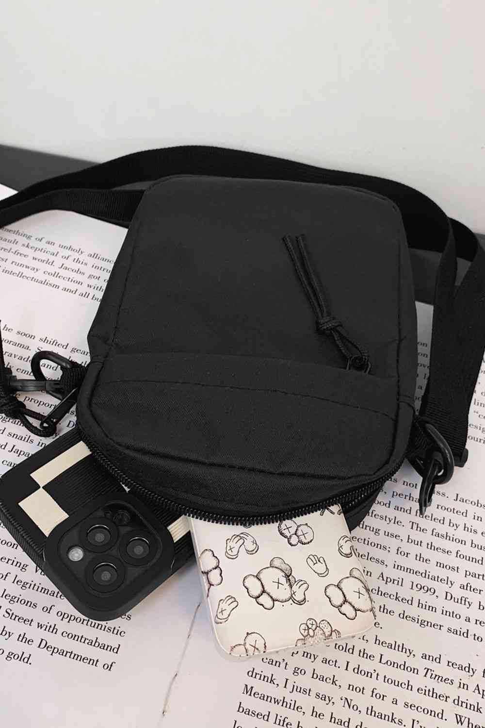 Wide Strap Polyester Crossbody Bag