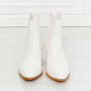 MMShoes Watertower Town Faux Leather Western Ankle Boots in White