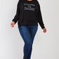 Black "monday Sunday" Print Long Sleeve Relaxed Sweatshirt Top