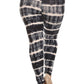 Plus Size Tie Dye Print, Full Length Leggings In A Fitted Style With A Banded High Waist