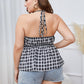 Plus Size Plaid Halter Neck Cami