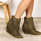 Legend Women's Tassel Wedge Heel Ankle Booties