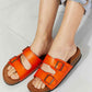MMShoes Feeling Alive Double Banded Slide Sandals in Orange