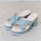 Weeboo Cherish The Moments Contrast Platform Sandals in Misty Blue