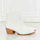 MMShoes Watertower Town Faux Leather Western Ankle Boots in White