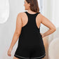 Plus Size Contrast Piping Racerback Tank and Shorts Lounge Set