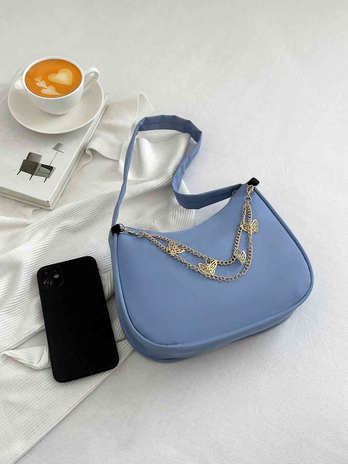 Butterfly Charm Polyester Shoulder Bag