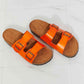 MMShoes Feeling Alive Double Banded Slide Sandals in Orange