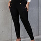 Plus Size Decorative Button Skinny Pants