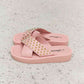 Forever Link Studded Cross Strap Sandals in Blush